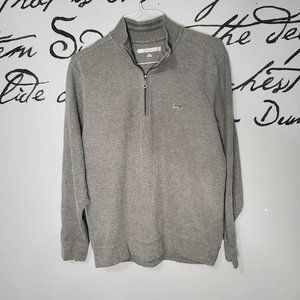 Greg Norman Men's 1/4 Zip Pullover Natural Performance Sweater Grey, M